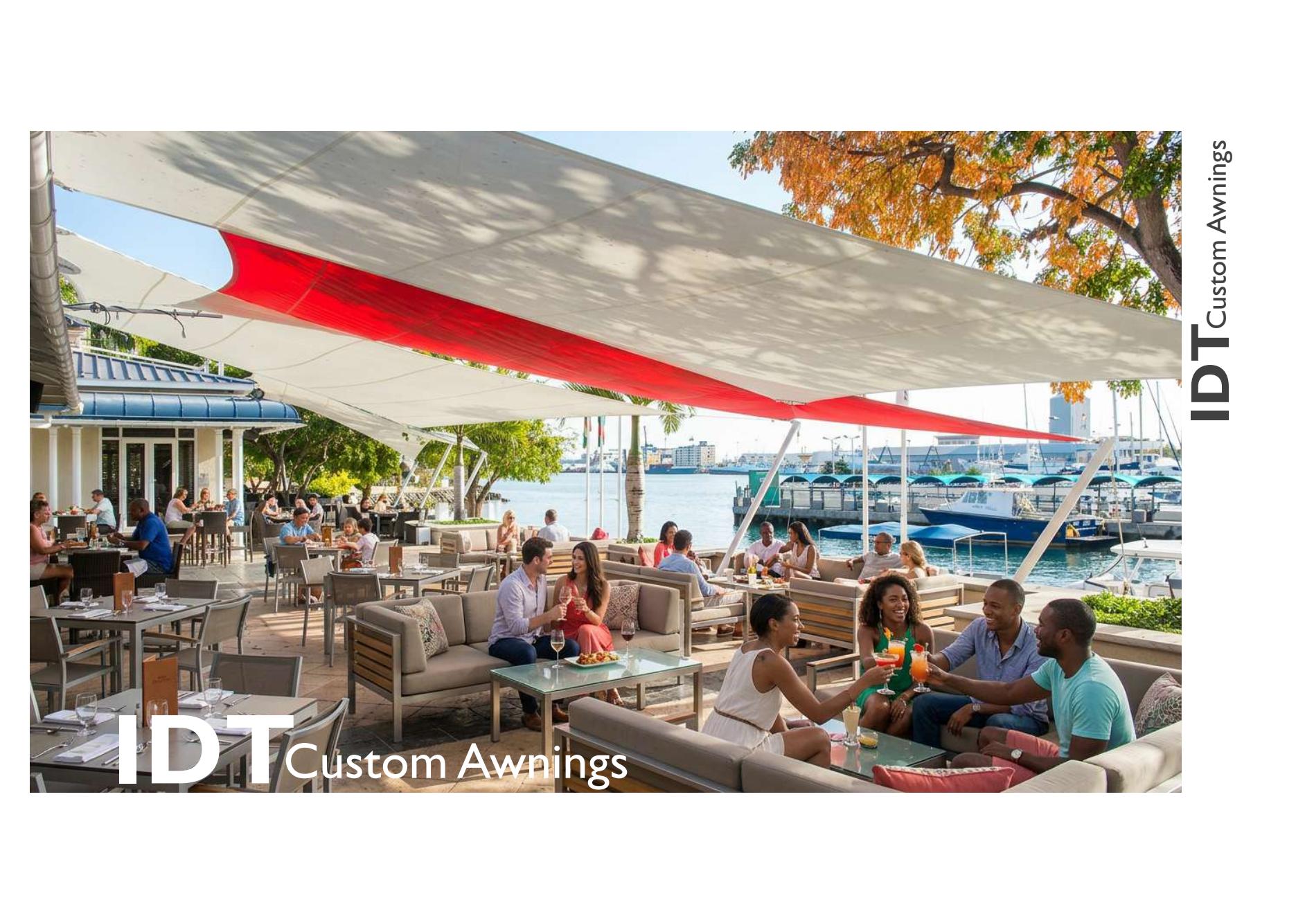Cover of the IDT Custom Awnings brochure
